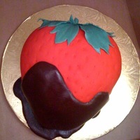 Chocolate-Dipped Strawberry! Valentine's day cake. Chocolate cake with strawberry buttercream filling.