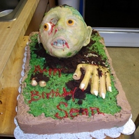 Scary German Chocolate This is a cake I made for my son"s birthday. He said he wanted "traditional" German chocolate only scary. The cake is German...