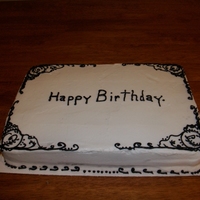 Adam's Birthday Cake this is a cake requested by my son. He wanted it to look like a silent movie word card. All butter cream, hand piped