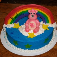 Care Bear Cake this is a small cake I "helped" my 6 y/o grand daughter make for her step sister. Bear and rainbow are modeling chocolate,...