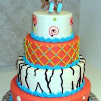 Bratz Kidz All buttercream with Bratz doll on top. Gumpaste stars too.