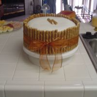 Pir. Cookie Cake Yellow cake with vanilla BC frosting and white choc. pir. cookies