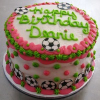Girly Soccer Cake 