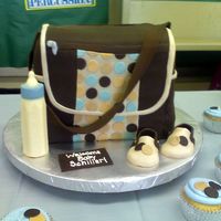 Polka Dot Diaper Bag The cake was made to match a diaper bag. We all got a good laugh when the mom-to-be walked into her suprise shower, walked right past the...