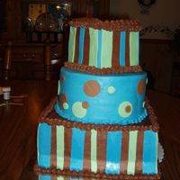 Blue And Brown This is a cake I made for a friend that her favorite colors are blue and brown.