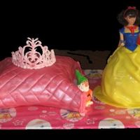 Snow White Snow white with princess tiara on the pillow.