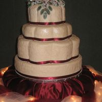 Poinsettia Wedding Cake My first wedding cake. The tiers are not as even as I would have like it, but for it being my first I think it turned out okay.I also made...