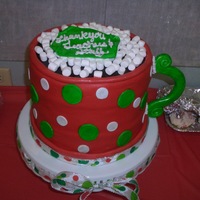 Teacher Appreciation Luncheon Four 9 in rounds, covered in fondant with marshmallow and fondant accents. Cup of hot cocoa cake made for my daugher's school for the...