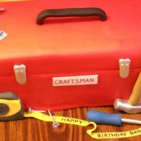 Birthday Toolbox Covered in fondant with all fondant accessories!