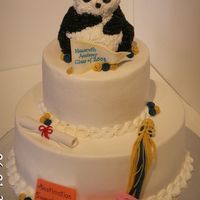 Graduation The panda was made using the mini bear pan, tassel, suitcases, diploma, signs, and mini roses were made with gumpaste.