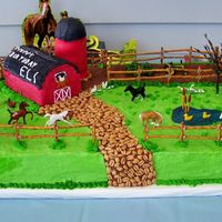 Eli's Horse Farm - Front View My grandson Eli's first birthday and my first attempt at decorating a cake.