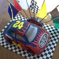 Birthday Cake For Bil First time I have tried a car cake. It was a little tough to do, but thought it came out alright. Chocolate cake with fondant covering.