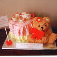 Bear Tea Party This cake was for a baby shower at a tea room with a bear theme.