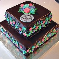 Chocolate Ganache With Fantasy Flowers Here's a cake created for a special birthday celebration. Vanilla chiffon cake layered with raspberry mousse and drenched in a...