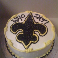 Fundraiser I made two "Saints" cakes for an 8th grade Washington DC fundraiser. We live in South Louisiana, so it didn't last long.