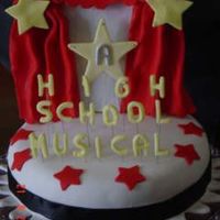 High School Musical Cake Chocolate Cake with Manjar filling covered in fondant with gumpaste accents.
