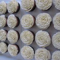 Rose Cupcakes... I made these like 3 or 4 years ago and haven't made any like them since...So Scratch Strawberry cupcakes with Vanilla BC decorated as...