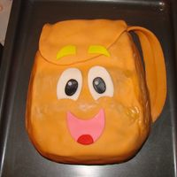 Diego's Rescue Pack This Rescue Pack cake is covered in fondant with fondant details (and royal icing filling in all the cracks). It was actually carved from 6...