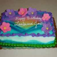 Hawaiian Theme This was a marble cake I airbrushed for my two little girls. They each got thier own 1 layer 6", while the rest of the party ate from...