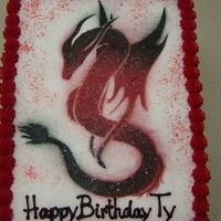 Dragon Cake I Made A Stencil For And Airbrushed I can't believe how well the sketch AND the stencil turned out. I was pretty happy with the way it all turned out. Mainly the dragon,...
