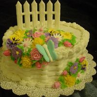 First Time With Color Flow This is the first cake I did with color flow and royal icing. It was so hot that day that my border and basketweaving were falling off! I...