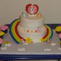 Care-A-Lot I made this for my cousin's 6th b-day. It is a 10 whitechocolate vanilla cake with strawberry filling and the 8 with chocolate ganache...