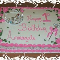 Princess 1St Birthday Request. Buttercream with plastic crown and sculpter.
