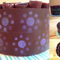 December 7Th Birthdays 2 6 and an 8 chocolate cakes with chocolate chip cookie inside and with ganache frosting and filling. Wrapped in chocolate with chocolate...