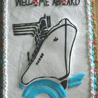 Cruise Ship Anniversary This is a full sheet 25th anniversary cake for a couple that were supposed to go on a cruise but didn't get to go. The side of the...