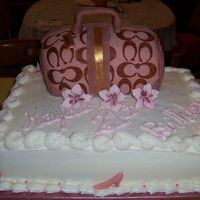 Girly Cake For 21St Birthday first time doing a 'coach" cake. Please help me with any tips on doing the stencil. I outlined and colored using edible markers....