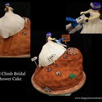 Bridal Shower Hill Climb The bride for this cake is a dirt bike hill climber. Cake covered in fondant, the bride and the bike are all gum paste.