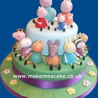 Peppa Pig And Friends 2 tier sponge cake with fondant icing. Made for my 4 year old's birthday.