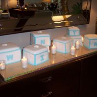 Baby Shower Baby Blocks - W-I-N-S-T-O-N Is Baby's Name Fondant covered blocks of varying sizes. -Gary Mason, CPC, Mason Sweets.