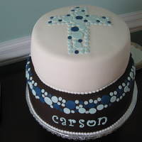 My Son's Baptism Cake My son's baptism cake. Top layer, my favorite, white with white chocolate ganache and raspberry, with white chocolate fondant. Bottom...