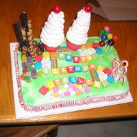 Candyland Cake Here is my take on the Candyland cake. I had auctioned off a cake (certificate to be redeemed later) at our church youth auction. The...