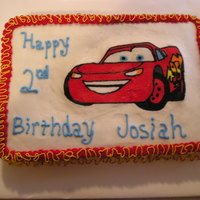 Lightning Mcqueen FBCT, I had a little wrinkle in the wax paper and it started to seperate the transfer once I transfered it. I also need more work on my...