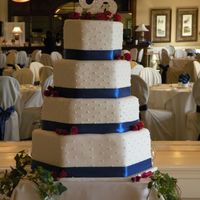 4 Layer Octagon Fondant Cake -Blue this is a 4 layer fondant cake with blue ribbion. the bottom layer if fake. this is my first wedding cake and I think it turned our great&...