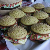 Crbby Patties This was for a sponge bob party used my muffin top pan and made a hudge platter of crabby paatied and 1 large hamburger platter