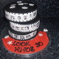 Film Roll This was my birthday cake I made for my joint 30th birthday party we had a TV & Film themed costume party. the images are edible images...