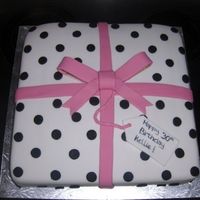 Present Cake Black & White present with pink bow