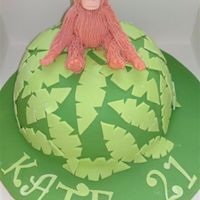 Orangutan This is a cake for a 21 year old who spent a couple of months with the Orangutans in Borneo, it is entirely fondant