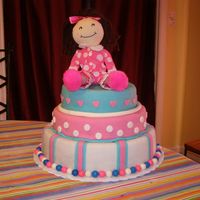 Slumber Party Birthday! Matched the cake to the pajamas of the slumber party dolls we gave out at the party! The girls loved them!