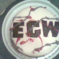 Ecw I made this cake for a wrestling event, I copied the logo and did it with marshmallow fondant, my first attempt at it and it came pretty...