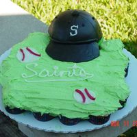 Baseball Team Cupcakes I did for my son's T-ball team end of season