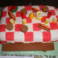 Picnic Table this cake was finished at 10 o clock at night with the power out! I had to suspend a flahslight over my workspace and pray that it wouldn&#...