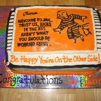 Graduation Cake This was for a couple friends Graduation from Core (Guards at the Jail in other words) It's a chance card (GEt out of Jail free)with...