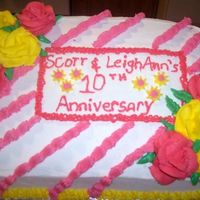 Anniversary Cake I made this cake for my neighbor who wanted to surprise his wife for their 10th anniversary. He specifically requested roses because he...