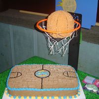 Basketball Cake basketball cake for 6 year old boy..stand built by my father. Buttercream icing only