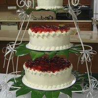 Wedding Cake Round cakes iced in BC with fresh strawberries on top
