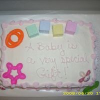 Baby Shower Cake just a really simple baby shower cake I made for a very distant cousin. buttercream icing. My sister and mother were supposed to take the...